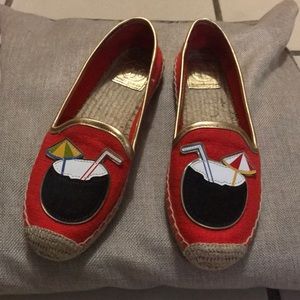 TORY BURCH Canvas Coconut Espadrille Flats